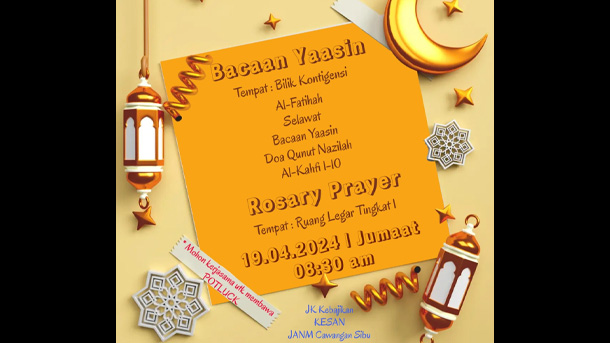Program Bacaan Yassin & Rosary Prayer 19.04.2024